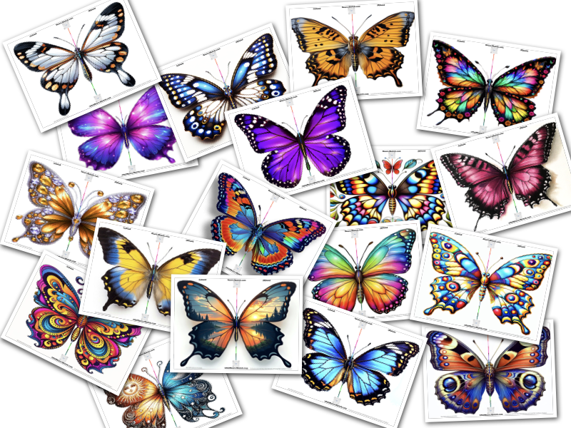 "Vlinders" 18 Coloured templates